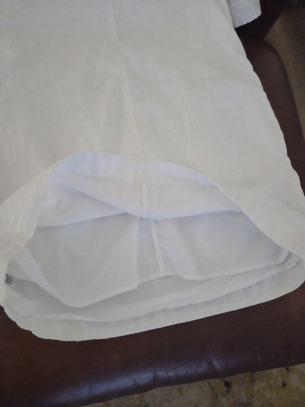Abercrombie & Fitch White Short-Sleeve Linen Shift Dress - Picture 7 of 7